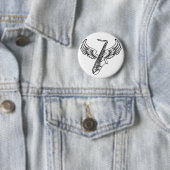 Badge Rond 5 Cm Saxo à ailes (En situation)