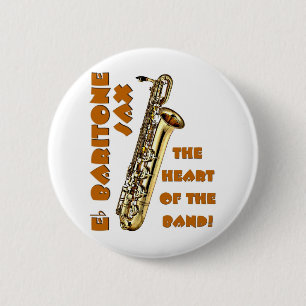 Badge Rond 5 Cm Saxo de baryton