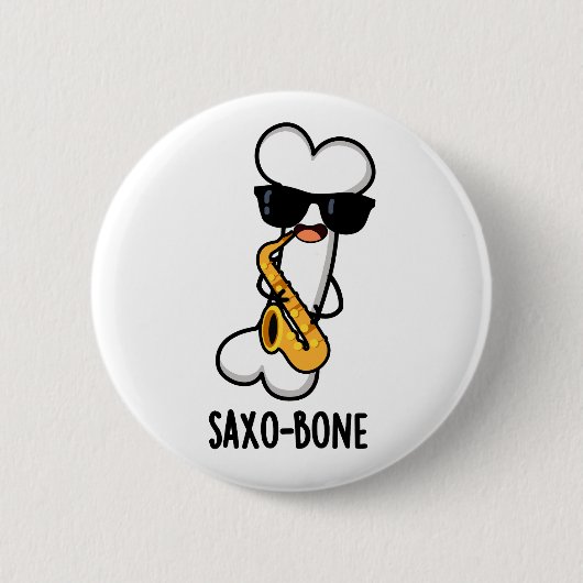 Badge Rond 5 Cm Saxo-os Funny Bone Funny Musique Pun (Devant)