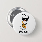 Badge Rond 5 Cm Saxo-os Funny Bone Funny Musique Pun (Devant & derrière)