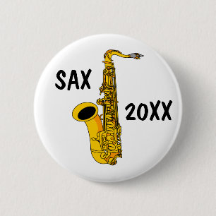 Badge Rond 5 Cm Saxophone