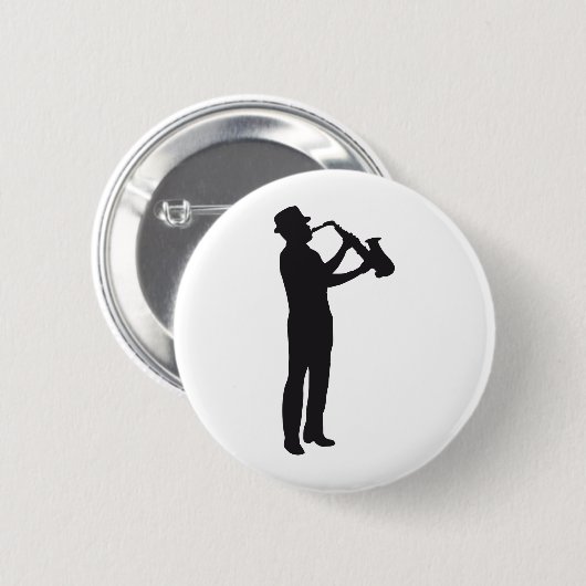 Badge Rond 5 Cm saxophone (Devant & derrière)
