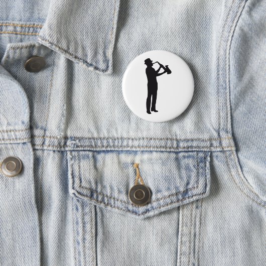 Badge Rond 5 Cm saxophone (En situation)