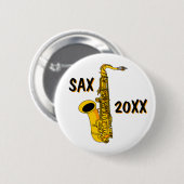 Badge Rond 5 Cm Saxophone (Devant & derrière)