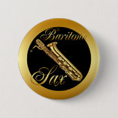 BADGE ROND 5 CM SAXOPHONE DE BARYTON (Devant)