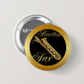 BADGE ROND 5 CM SAXOPHONE DE BARYTON (Devant & derrière)