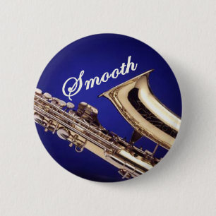 Badge Rond 5 Cm Saxophone lisse