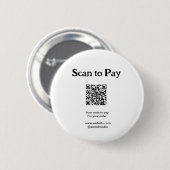Badge Rond 5 Cm Scanner pour payer la commande QR code ajouter un (Devant & derrière)