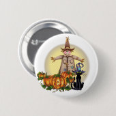 Badge Rond 5 Cm SCARECROW, JACK & CAT par SHARON SHARPE (Devant & derrière)