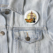 Badge Rond 5 Cm SCARECROW, JACK & CAT par SHARON SHARPE (En situation)