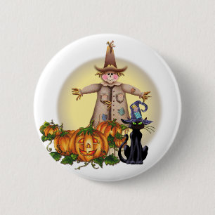 Badge Rond 5 Cm SCARECROW, JACK & CAT par SHARON SHARPE