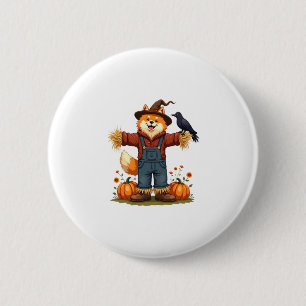 Badge Rond 5 Cm Scarecrow Samoyé Dog