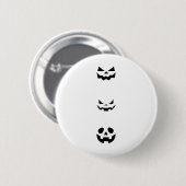 Badge Rond 5 Cm Scary Halloween Faces (Devant & derrière)
