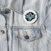 Badge Rond 5 Cm Scary Haunting Ghost (En situation)