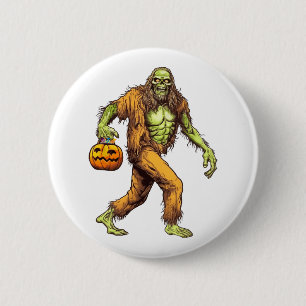 Badge Rond 5 Cm Scary Sasquatch Bigfoot Zombie portant Halloween