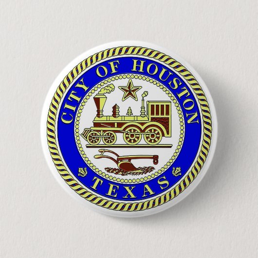 Badge Rond 5 Cm Sceau de Houston (Devant)