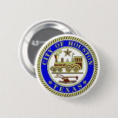 Badge Rond 5 Cm Sceau de Houston (Devant & derrière)
