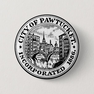 Badge Rond 5 Cm Sceau de Pawtucket, Rhode Island