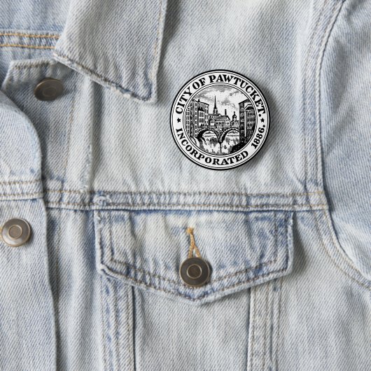 Badge Rond 5 Cm Sceau de Pawtucket, Rhode Island (En situation)