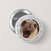 Badge Rond 5 Cm Sceau d'éléphant (Devant & derrière)
