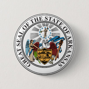 Badge Rond 5 Cm Sceau d'État de l'Arkansas