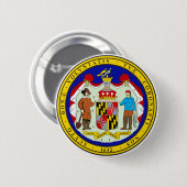 Badge Rond 5 Cm Sceau d'État du Maryland (Devant & derrière)