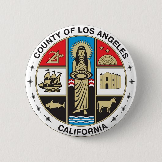 Badge Rond 5 Cm Sceau du comté de Los Angeles (Devant)