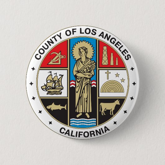 Badge Rond 5 Cm Sceau du comté de Los Angeles (Devant)