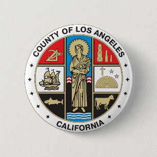 Badge Rond 5 Cm Sceau du comté de Los Angeles