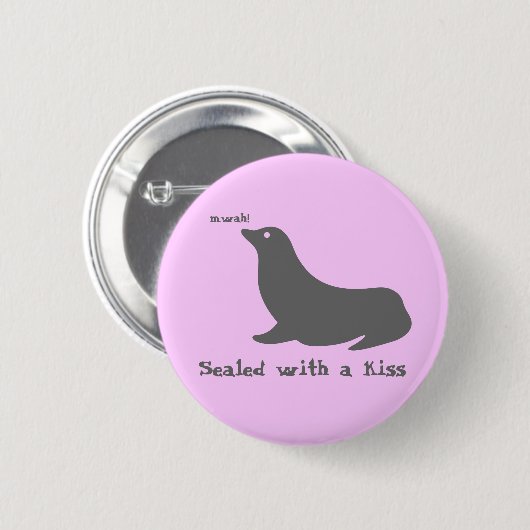 Badge Rond 5 Cm Scellé avec un baiser (Devant & derrière)