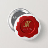 Badge Rond 5 Cm scellé monogramme mariage (Devant & derrière)