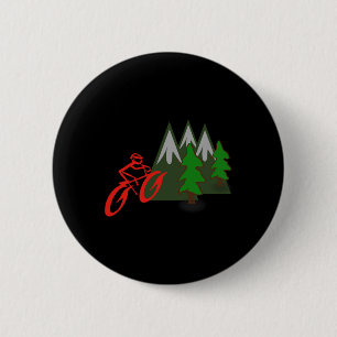 Badge Rond 5 Cm Scène de cycliste en VTT en montée