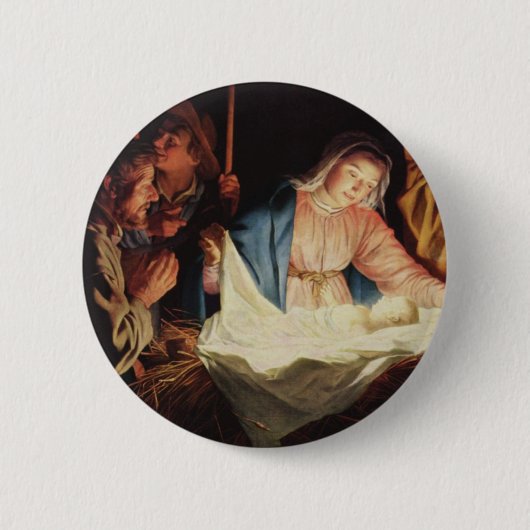 Badge Rond 5 Cm Scène de la Nativité (Devant)