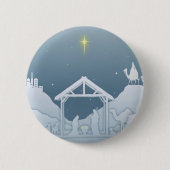 Badge Rond 5 Cm Scène de la Nativité (Devant)