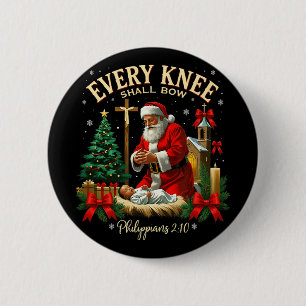 Badge Rond 5 Cm Scène de la Nativité de Noël de Santa Xmas Chaque
