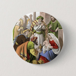 Badge Rond 5 Cm Scène de nativité