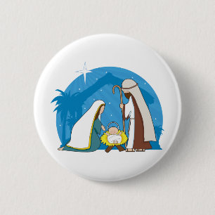 Badge Rond 5 Cm Scène de nativité