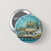 Badge Rond 5 Cm Scène de quai  (Devant & derrière)