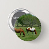 Badge Rond 5 Cm Scène des Chevaux (Devant & derrière)