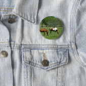 Badge Rond 5 Cm Scène des Chevaux (En situation)
