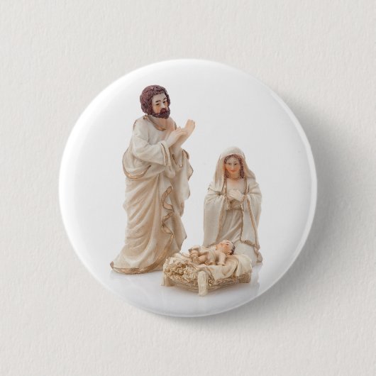 Badge Rond 5 Cm Scène en céramique de nativité (Devant)