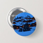 Badge Rond 5 Cm Scène hivernale (Devant & derrière)