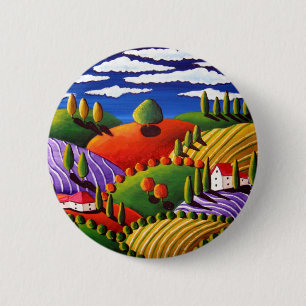 Badge Rond 5 Cm Scène toscane