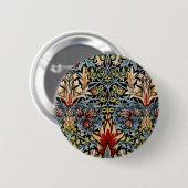 Badge Rond 5 Cm Schéma floral William Morris Snakeshead (Devant & derrière)