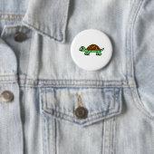 Badge Rond 5 Cm Schildkröte Lustig (En situation)