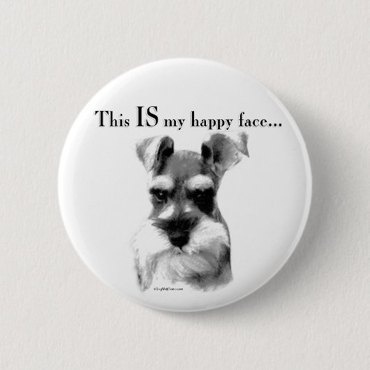 Badge Rond 5 Cm Schnauzer Happy Face (Devant)