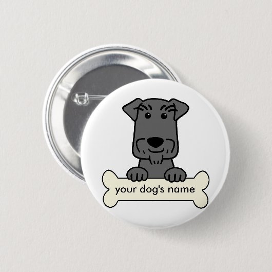 Badge Rond 5 Cm Schnauzer miniature personnalisé (Devant & derrière)