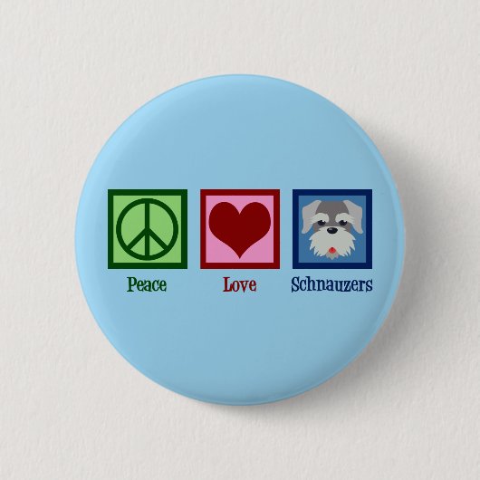 Badge Rond 5 Cm Schnauzers Peace Love (Devant)
