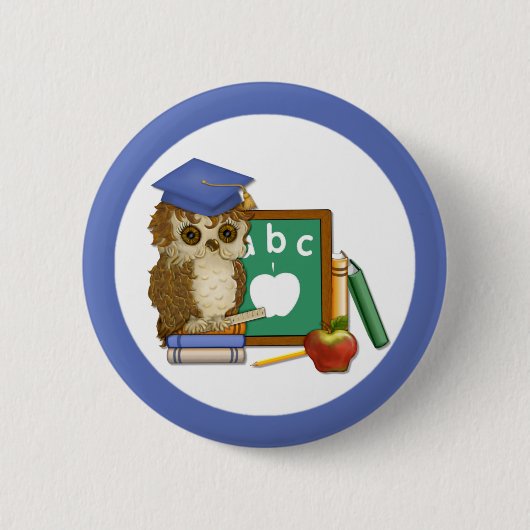 Badge Rond 5 Cm Scholar Owl (Devant)