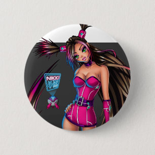 Badge Rond 5 Cm Sci Fi Anime Girl Nikki